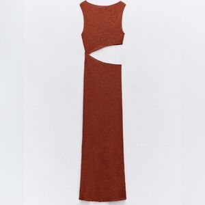 Zara Asymmetrical Brown Dress